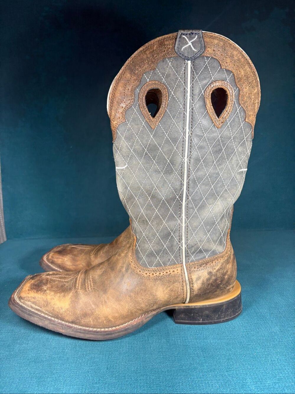 Twisted X MRS0027 Ruff Stock Distressed Leather Western Boots Men Size 11 D